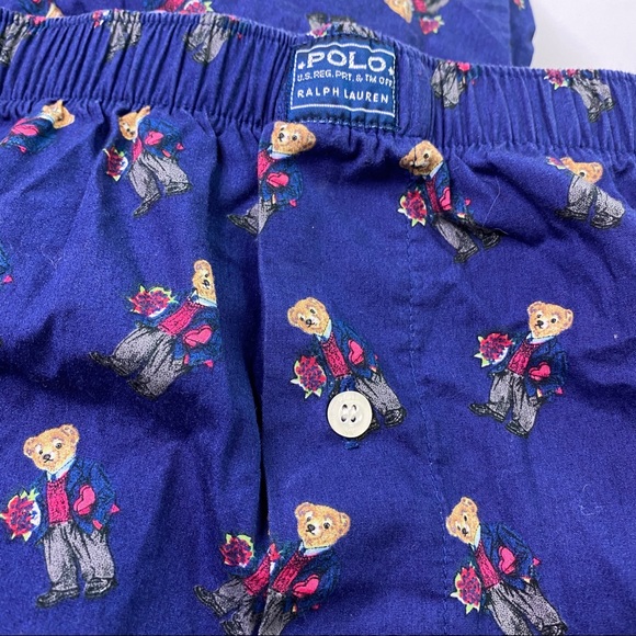 Vintage Polo Ralph Lauren Bear Blue Pants Pajamas - Picture 2 of 8